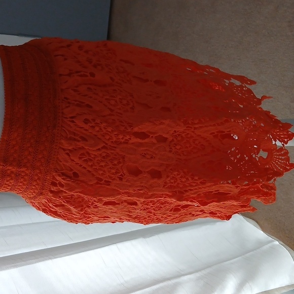 Romeo & Juliet Couture Orange Lace Mini Skirt - Picture 2 of 10